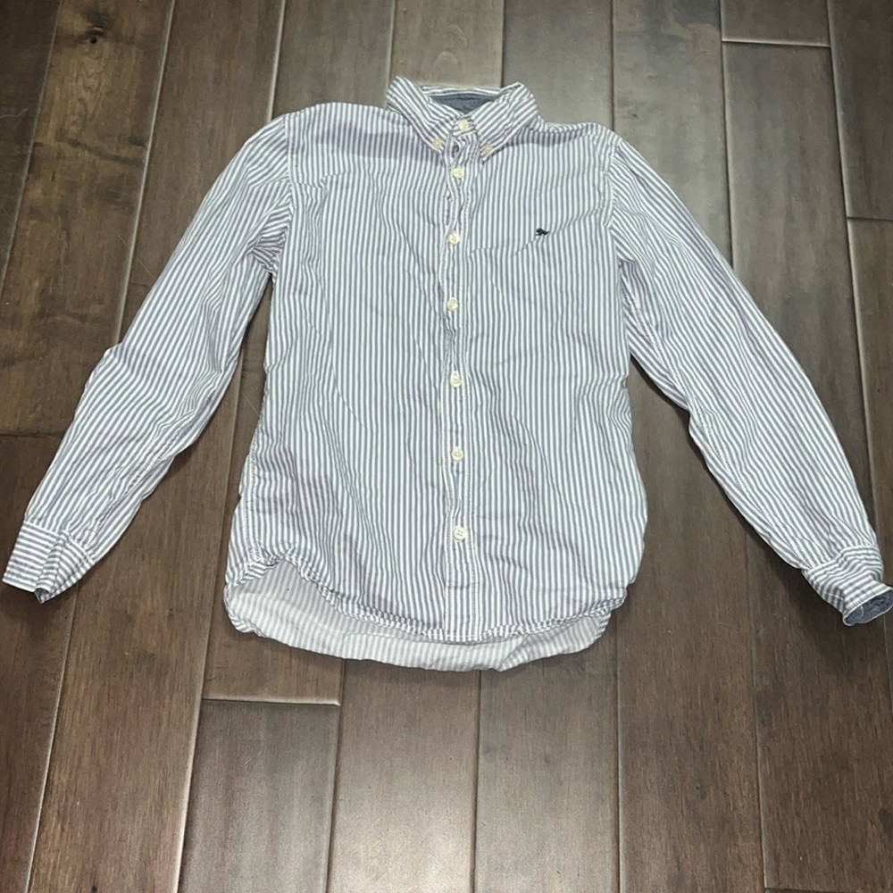 L.O.G.G boys pine stripe cotton long sleeve dress size 12-13